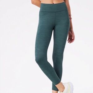Outdoor Voices Green Heathered Athletic Spandex Nylon Leggings Size Medium